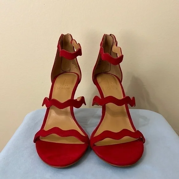 Scalloped Three-Strap J. Crew Heels - Picture 4 of 9